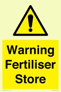 Warning Fertiliser Store
